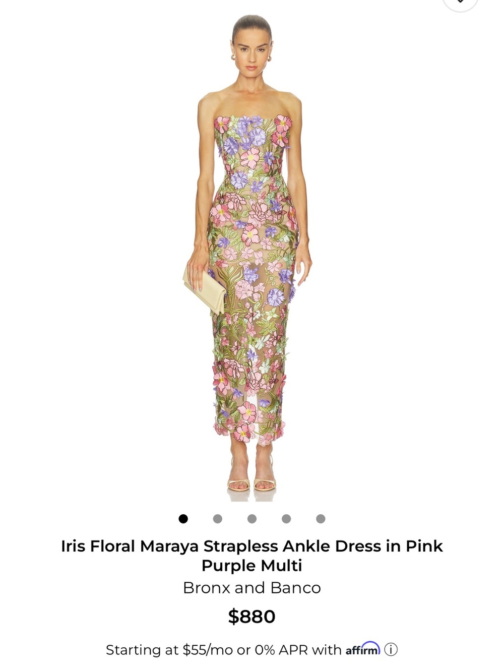Bronx and Banco - Iris Floral Maraya Strapless Ankle Dress - Picture 4 of 4